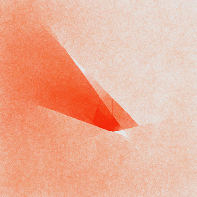 orangered and white abstract drawing