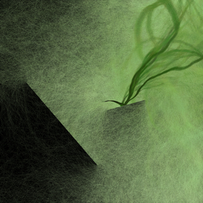 muted black and green abstract drawing